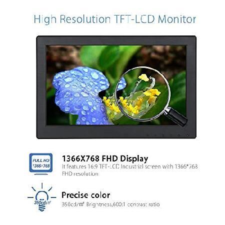 Eyoyo 12 Inch 16:9 Mini TFT LCD HDMI HD Monitor Screen 1366x768 Resolution with HDMI VGA BNC AV Input for PC Display…｜koostore｜02