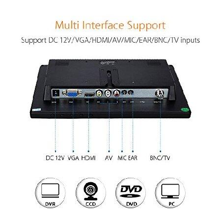 10 インチ IPS LCD モニター 解像度1280x800 HDMI VGA BNC AV入力対応 for PC TV CCTV セキュリティースクリーン｜koostore｜04