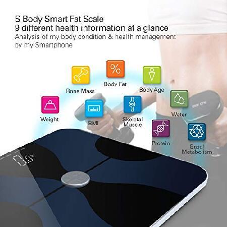 爆買い VisionTechShop S Body Bluetooth Body Fat Scale， Smart Digital Scale with Large Hidden LED Display， Body Composition Monitor， Free APP Works with iOS a
