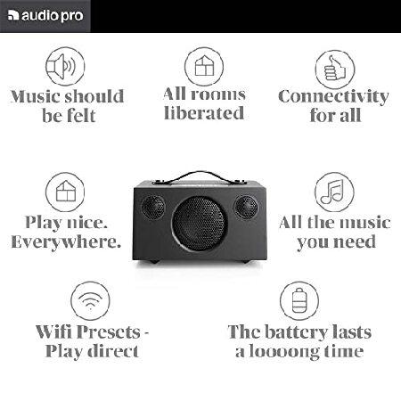 Audio Pro Addon C3 Wireless Bluetooth Speaker | High Fidelity， Rechargeable， Portable Speaker for Outdoor， Home， Camping， Travel， Beach | AirPlay， Ale