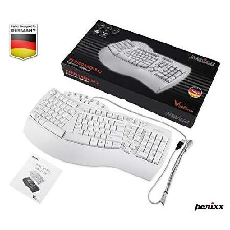 Perixx PERIBOARD-512W ES USB Teclado Ergonomico - 19.09x9.29x1.97インチ - Blanco - QWERTY Espa〓ol ホワイト｜koostore｜06