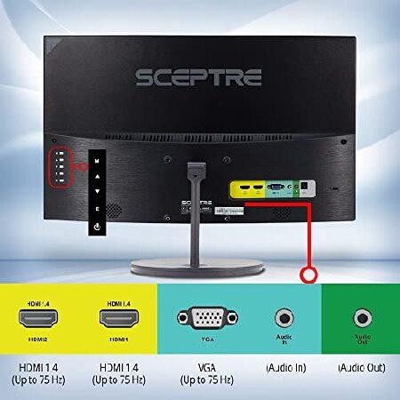 Sceptre　Curved　24&quot;　1080p　Black　LED　VGA　Speakers,　Machine　2021　sRGB　98%　HDMI　Professional　Monitor　75Hz　Build-in