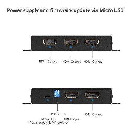 通販値下 SIIG 1x4 ポート HDMI 2.0 スプリッター 4K 60Hz HDR コンパクト USB電源 自動スケーリング HDMIスプリッター - HDMI 2.0a HDCP 2.2 バイパス 18Gbps YUV 4:4 3D