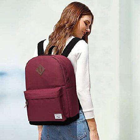 Kasqo School Backpack, Classic Lightweight 14 Inch Laptop Bookbag for Men Women Teens Girls Boys College, Red｜koostore｜02
