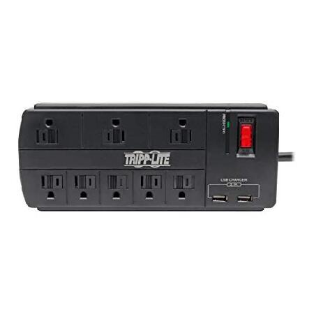 送料無料キャンペーン Tripp Lite Surge Protector with USB Charging， 8 Outlet Surge Protector Power Strip， 2 USB Charge Ports， 8ft Cord， 1200 Joules， Black (TLP88USBB)