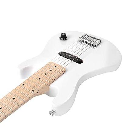 激安/新作 WINZZ EGM100 30 Inches Real Kids Electric Guitar with Beginner Kit， Right Handed， White