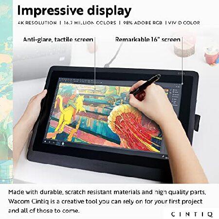 Wacom Cintiq 16 Drawing Tablet with Full HD 15.4-Inch Display Screen, 8192 Pressure Sensitive Pro Pen 2 Tilt Recognition, Compatible with Mac OS Windo｜koostore｜03