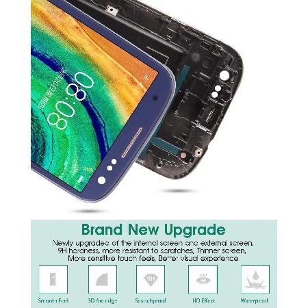 Samsung Galaxy S3 i9300 i9301 i535 LCD交換用タッチスクリーンデジタイザー TFTディスプレイタッチスクリーンガラス フレーム組み立てキット付き (AMOLEDでは｜koostore｜05