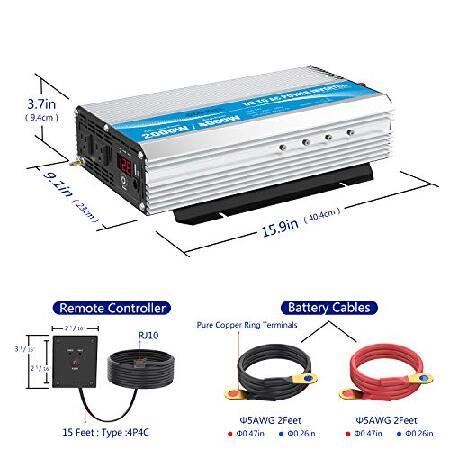 GIANDEL 2000W パワーインバーター 変形 正弦波 12ボルト DC 110V 120V 