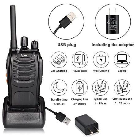 TIDRADIO　TD-V2　Two　Rechargeable　2-Way　Radio　Service　Way　VOX　Way　(10　with　Earpiece　Talkies　Radio)　Secret　for　Radio　Radios　Walkie　Range　Long　Adults