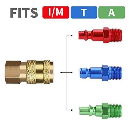 Air Compressor Hose 3/8-Inch x 50 Feet Hybrid Rubber ＆ PVC Hose with 1/4-Inch MNPT Swivel End Connector and Air Fittings Quick Universal 【ゲージピンネイラー】 Indus