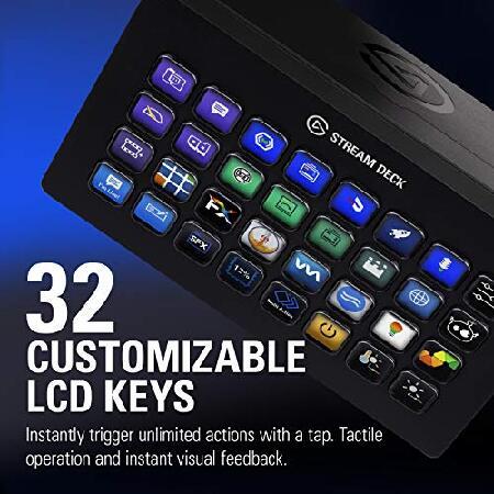 Elgato　Stream　Deck　XL　Mac　エルガトストリームデックXLライブコンテンツ作成用のコントローラー　OBS　Twitch?　YouTube連携　配信者向けデバイス　PC