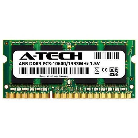 アームツイスト A-Tech 4GB RAM HP 599092-001 | DDR3 1333MHz PC3-10600 1.5V SODIMM 204ピン メモリモジュール