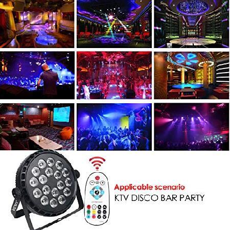 LED Stage Lights, 72W High Bright Par Lights DJ Disco Up Lighting Stage Light Sound Activated Strobe RGB Can Lights with Remote and DMX Compatible 7 C｜koostore｜05