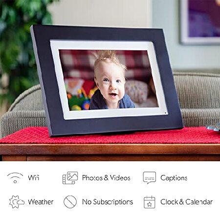 Smart　Home　Photoshare　GB,　Pics　HD　Frames,　5,000　Send　Frame,　from　WiFi　Black　Holds　to　Picture　Ea　Photos,　10”　Digital　Phone　Frame,　Wood　Touchscreen,