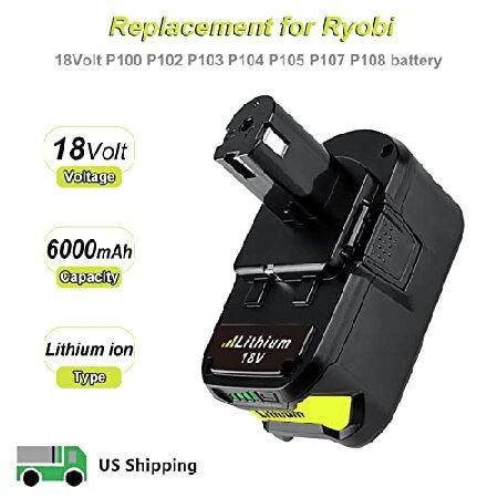 激安セール CEENR 2 Pack P108 6.0Ah Replacement for Ryobi 18V Battery Compatible with Ryobi ONE Plus 18 Volt Lithium Batteries One+ P108 6Ah P102 P105 P104 P108 P