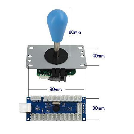 SJ@JXアーケードゲームスティックDIYキットボタンとロゴLED 8ウェイジョイスティックUSBエンコーダーケーブルコントローラーPC MAME Raspberry Pi｜koostore｜05