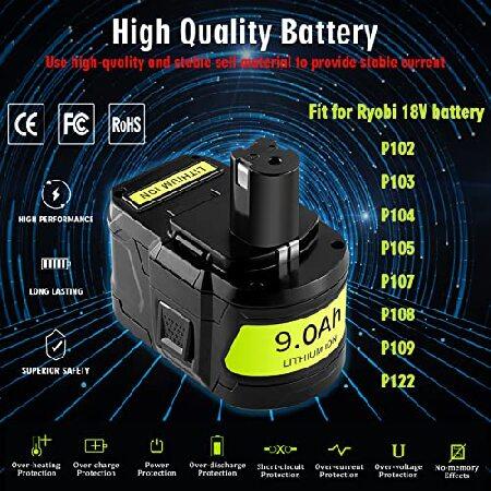激安店を Jialitt 9.0Ah Li-ion P108 Replacement Battery for Ryobi 18V ONE+ P102 P103 P105 P107 P108 P109 Cordless Tool Battery with LED Indicator