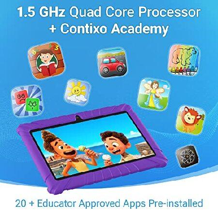 Contixo Kids Tablet V8, 7-inch HD, Ages 3-7, Toddler Tablet with Camera, Parental Control - Android 11, 16GB, WiFi, Learning Tablet for Kids, Purple｜koostore｜02