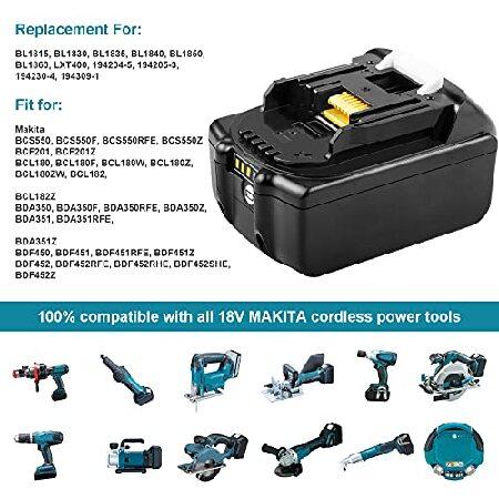 販売取寄 ARyee 5000mAh 18V BL1850 Replacement Battery LXT Lithium-Ion for Makita BL1830 BL1840 BL1850B BL1860 Cordless Power Tools with LED Indicator (2)