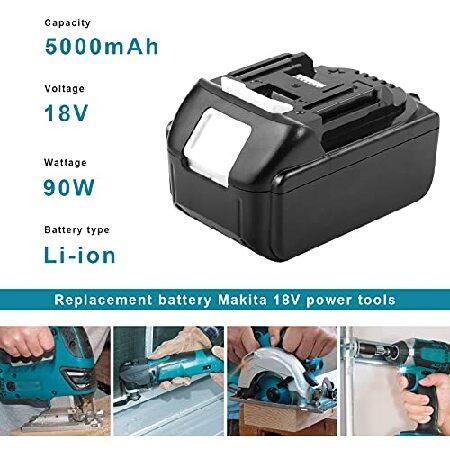 販売取寄 ARyee 5000mAh 18V BL1850 Replacement Battery LXT Lithium-Ion for Makita BL1830 BL1840 BL1850B BL1860 Cordless Power Tools with LED Indicator (2)