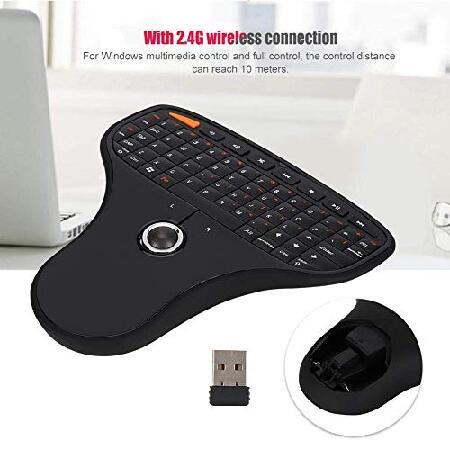 早期販売割引 Keyboard with Trackball Mouse， Wireless Multimedia Keypad QWERTY Layout， Mini USB Keyboard with Builtin Receiver Range 10m， for Smart TV， Computer， fo