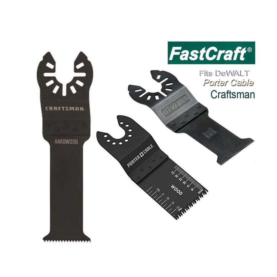 Oscillating Tool Blades, Multi Tool Blades, FastCraft 12pc Assortment of Bi Metal, Carbide, HCS SK5 Steel Blades, E-Cut ＆ Half Moon Saw Blades All In｜koostore｜08