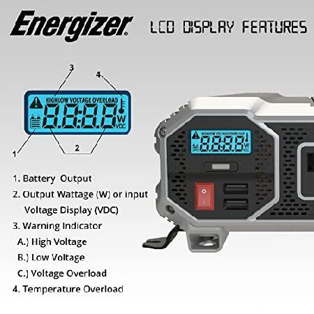 Energizer　1500　Watts　DC　Converter,　to　Sine　Ports　Inverter　AC　Two　USB　to　12v　Inverter,　Modified　AC　Car　Wave　Power　110v,　Amp),　Outlets,　Two　(2.4　Battery