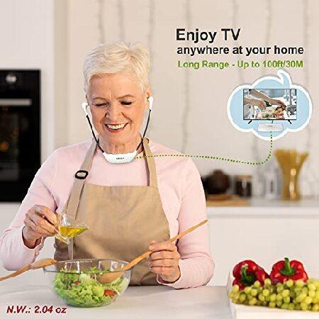 取扱店は SIMOLIO 100 ft Long-Distance Wireless TV Headphones for Digital and Analog TV， TV Listening Device for Hearing Impaired and Seniors w/Voice Highlighti