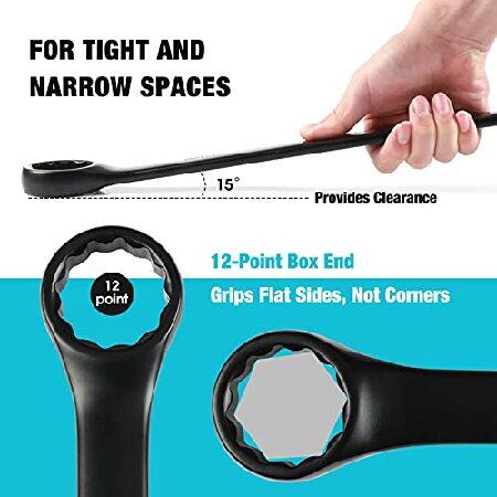 Jumbo Combination Wrench Set, SAE, 6-piece, 1-3/8'' to 2'', CR-V Steel, Black Electrophoretic Coating, with Pouch 【クーラント】