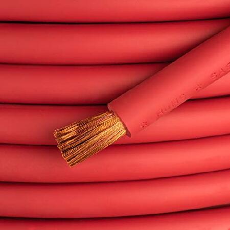 新品/予約受付 4/0 Gauge - 20 Feet Red - EWCS Brand 100% Copper Premium Industrial Grade Extra Flexible Welding Cable 600 Volt - 20 Feet Red
