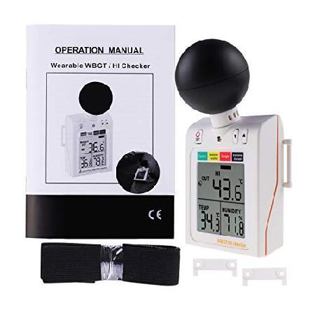 Wearable 2-in-1 WBGT + HI Heat Index Checker Wet Bulb Globe Temperature Heat Stress Meter Air Globe Temperature Humidity Tester with Dangerous Level I｜koostore｜02