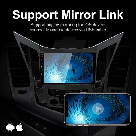 オンラインストア安い LEXXSON Android 10.1 Car Radio Stereo for Hyundai Sonata 2011-2013， 9 inch Capacitive Touch Screen High Definition Head Unit， Build-in Bluetooth USB P