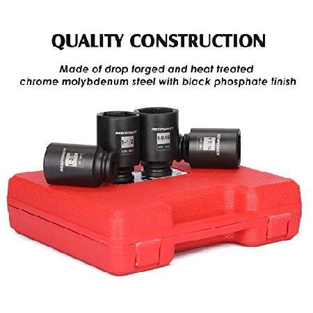 1/2-Inch Drive Deep Impact Socket Set, Inch, Cr-Mo, 6-Point, 1-3/8-Inch - 1-3/4-Inch, 7-Piece 1/2" Dr. Deep Spindle Axle Nut Impact 【対辺】 Socket Se