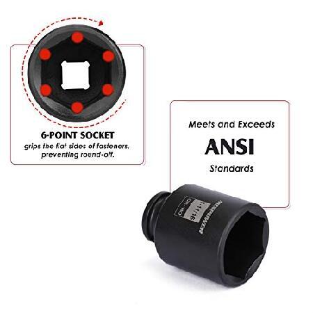 1/2-Inch Drive Deep Impact Socket Set, Inch, Cr-Mo, 6-Point, 1-3/8-Inch - 1-3/4-Inch, 7-Piece 1/2" Dr. Deep Spindle Axle Nut Impact 【対辺】 Socket Se