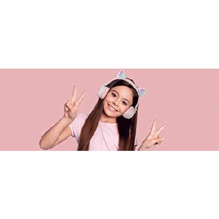 人気ブランド新作豊富 KK KIMKEN Cat Ear Headphones - Kids Headphones Bluetooth - Wireless Headphones for Girls - Foldable and Portable Cute Headphones - Volume Control and