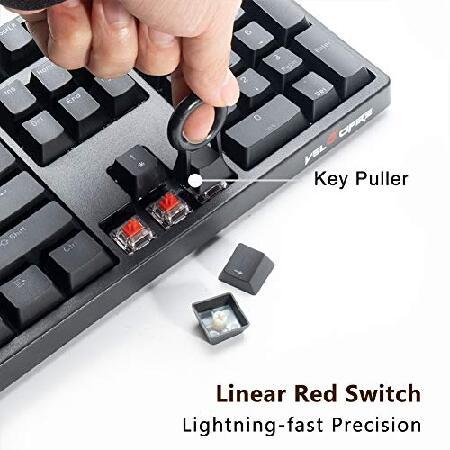 人気アイテムをお得に VELOCIFIRE Gaming Keyboard Mechanical， VM02WS 104-key Full Size Gaming Keyboard Ergonomic with Red Switches White Backlit ＆ High Battery Lasting for