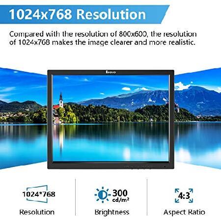 Eyoyo 14 inch LCD HDMI Monitor 1024x768 Small VGA Display Monitor for Security Cameras w/HDMI/VGA/AV/BNC Input w/Built-in Speakers and Remote｜koostore｜03