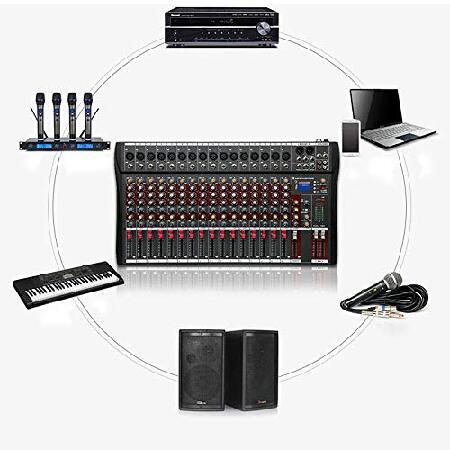 Bluetooth Studio Audio Mixer Sound Mixing Console Desk System Interface w/USB Drive for PC Recording Input AC 110V 50Hz 18W for Professional and Begin｜koostore｜04