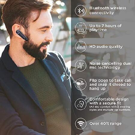 MOTOROLA MOBILE ACCESSORIES Boom 3 in-Ear Wireless Mono Alexa Enabled Headset - Noise Cancelling Bluetooth 5.0 Earpiece with Flip Microphone - 7-Hour｜koostore｜02