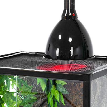 ZOO 8.5 inch Reptile Light Fixture 200W 2 in 1 E26 Base with Removable Ceramic Socket with On Off Toggle Switch in Black,Aquarium Dome Reptile U 【URCERI】