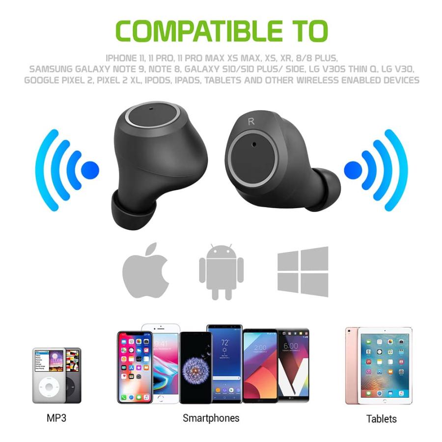 V5 Bluetooth Earbuds Works for Xiaomi Redmi 9T with Charging case for in Ear Headphones. (V5.0 【sunnto】 Black)