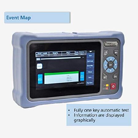 OTDR Fiber Tester 1310/1550nm 26/24dB with 4.3-inch Touch Screen, 11-in-1 OTDR SM with VFL OPM OLS Event Map RJ45, FC/UPC SC ST LC Connectors Included｜koostore｜05