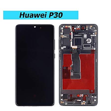 Vvsialeek　交換用OLEDディスプレイ　Huawei　6.1インチ　組み立てフレーム　ブラック　ELE-L29　ツ　ELE-AL00　ELE-L04　P30　デジタイザー　タッチスクリーン　ELE-L09　LCD