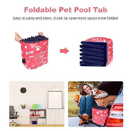 人気商品を激安通販 Unido Foldable Pet Dog Pool for Dogs Portable Pet Dog PVC Swimming Pool Bathing Tub Kiddie Pool for Kids Cats 48 Inch