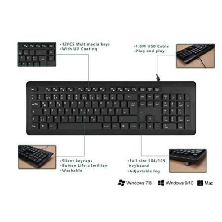 最安値挑戦！ BoxWave Keyboard for ASUS Q406 (Keyboard by BoxWave) - AquaProof USB Keyboard， Washable Waterproof Water Resistant USB Keyboard for ASUS Q406 - Jet Bl