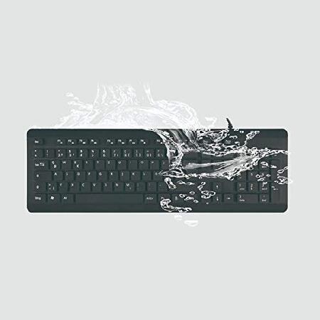 最安値挑戦！ BoxWave Keyboard for ASUS Q406 (Keyboard by BoxWave) - AquaProof USB Keyboard， Washable Waterproof Water Resistant USB Keyboard for ASUS Q406 - Jet Bl