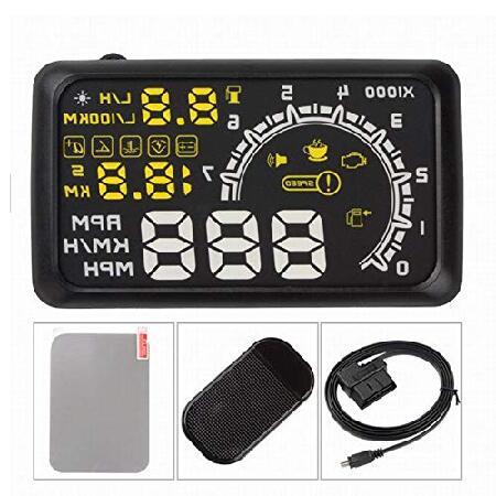 5.5"Big Screen Windshield HUD Head Up Display OBD2 EOBD L/H Speed Warning System｜koostore｜03