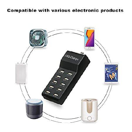 USB充電器、5V 10A(50W) USB 充電ステーション、10ポート USB充電器、5V 10A(50W) USB 充電ステーション、10ポート
