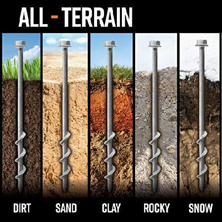 GROUNDGRABBA ねじ込み式テント杭 砂と緩い地面用 | プレミアムドリル駆動 アースアンカー | サンドスクリューアンカー | 12x GroundGrabba Pro 1 ステーク｜koostore｜05